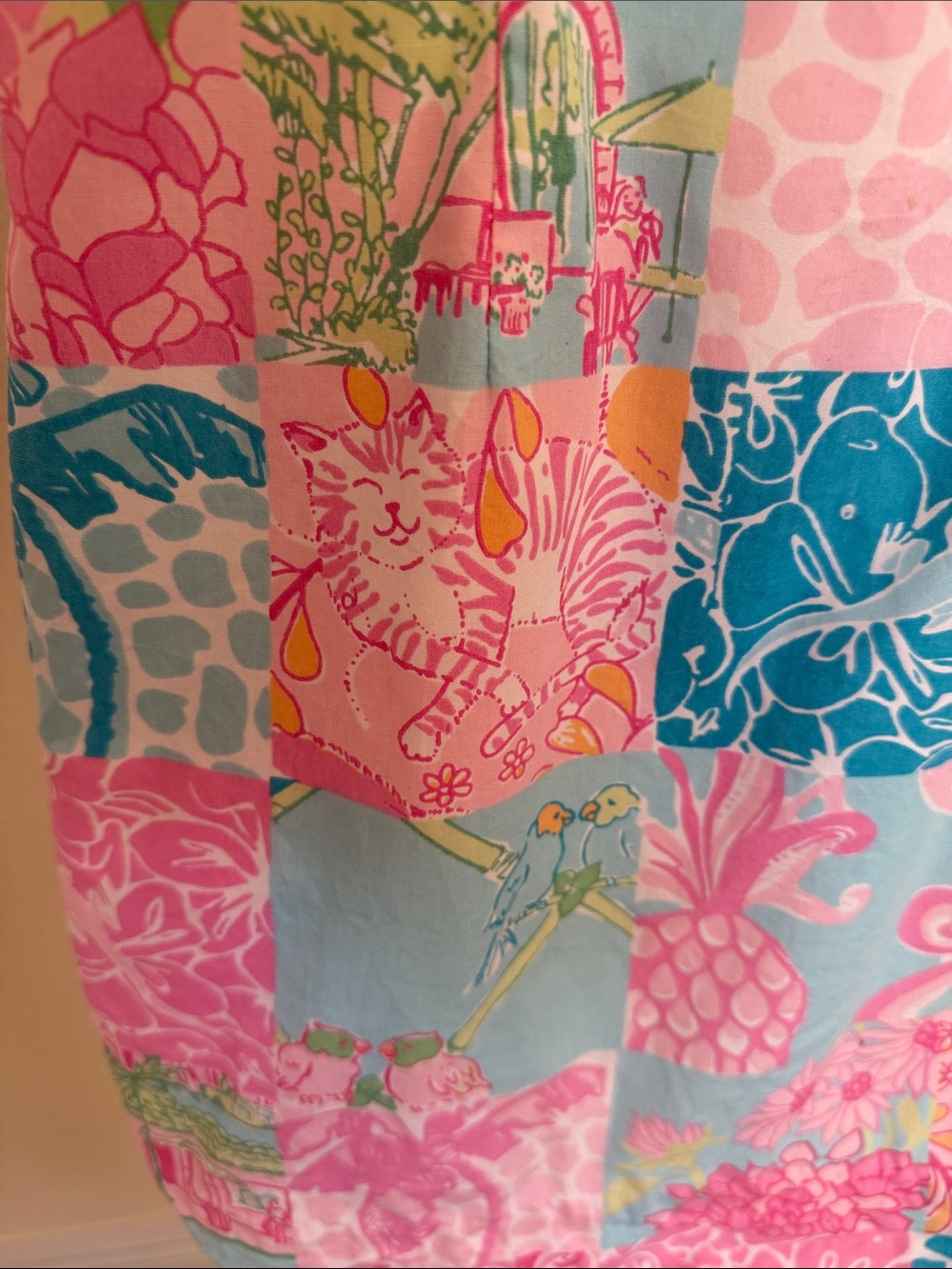 Lilly Pulitzer 💗Colorblock Patchwork Sleeveless Shift Dress - Pink, Blue & Green - Picture 14 of 15
